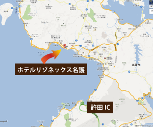 許田ICからホテルリゾネックス名護までのアクセスマップ